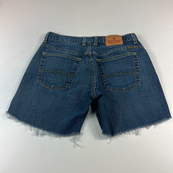 Lucky Brand Shorts Women's 27 Easy Rider Blue Fade Whisker Cut Off Denim Jorts - Picture 8 of 16